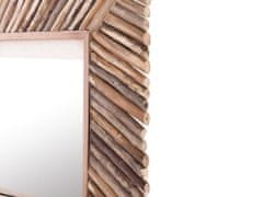 Beliani Nástenné zrkadlo 60 x 60 cm svetlé drevo KANAB