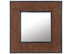 Beliani Nástenné zrkadlo BOISE tmavé drevo 60 x 60 cm