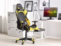 Beliani Kancelárska čierno-žltá stolička s nastaviteľnou výškou VICTORY