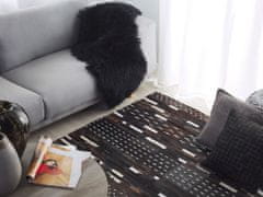 Beliani Kožený patchwork koberec 160 x 230 cm hnedý AKSEKI