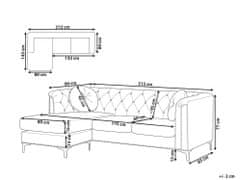 Beliani Zamatová rohová pohovka pravostranná čierna FLEN