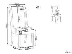 Beliani Sada 2 jedálenských stoličiek svetlosivá CHAMBERS