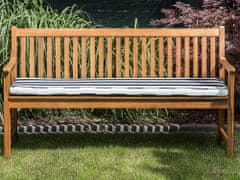 Beliani Záhradná lavica 160 cm s modrým vankúšom VIVARA