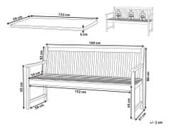 Beliani Záhradná lavica 160 cm s béžovým vankúšom VIVARA