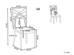 Beliani Sada 2 jedálenských stoličiek strieborná GIRARD