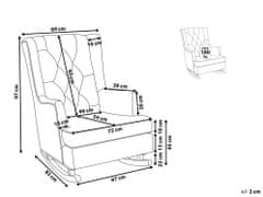 Beliani Čalúnené hojdacie kreslo svetlosivé TRONDHEIM II
