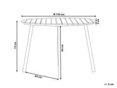 Beliani Okrúhly záhradný stôl 105 cm hnedý CAVOLI