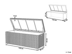 Beliani Záhradný box 126 x 46 cm ratanový hnedý MODENA