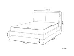 Beliani Zamatová posteľ 140 x 200 cm tmavosivá MELLE