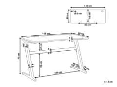 Beliani Herný stôl RGB LED 120 x 60 cm čierny DARFUR