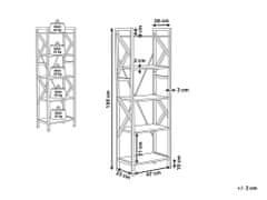 Beliani Knižnica s 5 policami tmavé drevo DALE