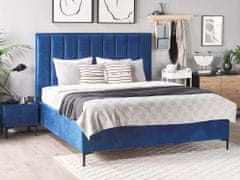 Beliani Zamatový nábytok do spálne 180 x 200 cm modrý SEZANNE
