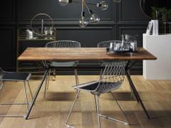 Beliani Jedálenský stôl 160 x 90 cm tmavé drevo AMSTERDAM