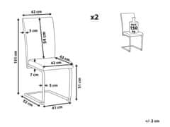 Beliani Sada 2 jedálenských stoličiek z umelej kože sivá ROVARD