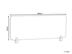 Beliani Prepážka na pracovný stôl 180 x 40 cm tmavosivá WALLY