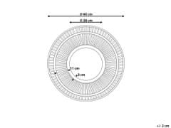 Beliani Okrúhle bambusové nástenné zrkadlo 66 cm tmavé drevo BLASITO