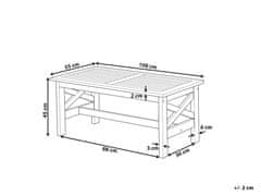 Beliani Stôl z agátového dreva 100 x 55 cm biely BALTIC II