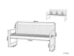 Beliani Záhradná lavica z agátového dreva 180 cm svetlohnedá VIVARA