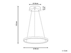 Beliani Závesná kovová LED lampa 40 cm strieborná JORDAN