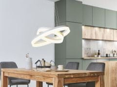 Beliani Závesná kovová LED lampa biela PUZI