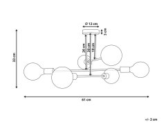 Beliani Stropná lampa z ľahkého kovu 6 svetiel mosadz KIDANE