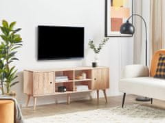 Beliani TV stolík zo svetlého kaučukového dreva CHANDLER