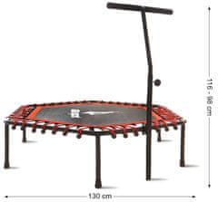 Aga FITNESS Trampolína 130 cm Červená + madlo