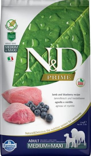 N&D PRIME GF Lamb & Blueberry Adult Medium & Maxi 2,5 kg