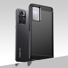 IZMAEL Carbon Shield TPU puzdro pre Xiaomi Redmi Note 11 5G/Poco M4 Pro - Čierna KP15335