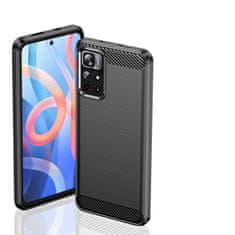 IZMAEL Carbon Shield TPU puzdro pre Xiaomi Redmi Note 11 5G/Poco M4 Pro - Čierna KP15335