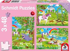 Schmidt Puzzle Princezné v zámockej záhrade 3x48 dielikov