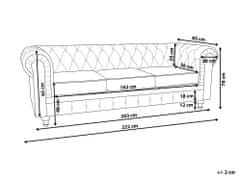Beliani 3 miestna čalúnená pohovka sivá CHESTERFIELD veľká