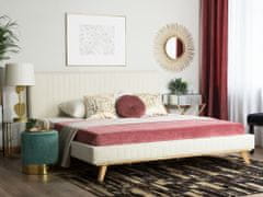 Beliani Ženilková čalúnená posteľ 160 x 200 cm béžová TALENCE