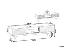 Beliani TV skrinka tmavé drevo/biela DETROIT