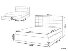 Beliani Čalúnená posteľ s úložným priestorom 160 x 200 cm svetlosivá LA ROCHELLE