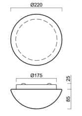 OSMONT OSMONT 47075 AURA 1 stropné/nástenné sklenené svietidlo biela IP43 4000 K 1W LED