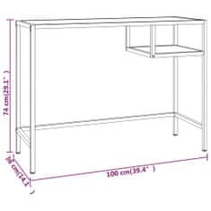 Vidaxl Počítačový stolík priehľadný 100x36x74 cm tvrdené sklo