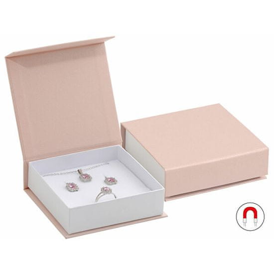 Jan KOS Púdrovo ružová darčeková krabička na súpravu šperkov VG-5/A5/A1