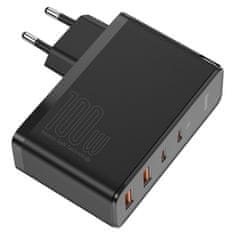 BASEUS GaN2 Pre rýchlonabíjací adaptér 2x Type-C + 2x USB-A 100W CCGAN2P-L01 čierna