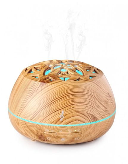 Bigben AROMASOUND LILYWOOD Difuzér / Aroma zvlhčovač s bezdrôtovým Bluetooth reproduktorom a svetelným efektom