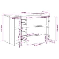 Vidaxl Komoda s 3 zásuvkami tmavý dub 120x41x75 cm drevotrieska