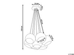 Beliani Závesná kovová lampa so 7 tienidlami medená OLZA