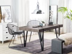 Beliani Jedálenský stôl 180 x 90 cm tmavé drevo s čiernou ADENA