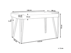 Beliani Jedálenský stôl 130 x 80 cm svetlé drevo s čiernou CAMBELL