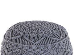 Beliani Bavlnený puf na sedenie sivý KAYSERI