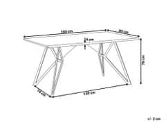 Beliani Jedálenský stôl s betónovým efektom 160 x 90 cm sivá/čierna BUSCOT