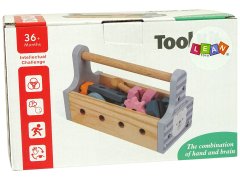 Lean-toys Drevená sada náradia Skrutky Matice Kľúče Box