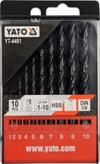 YATO  Súprava vrtákov na kov 10 ks