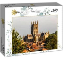 Grafika Puzzle Katedrála vo Worcestri - pohľad z parku Kráľovskej pevnosti 1500 dielikov