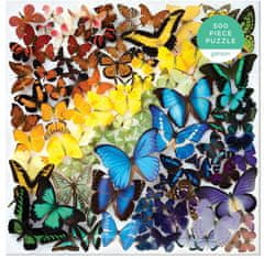 Galison Štvorcové puzzle Dúhoví motýle 500 dielikov